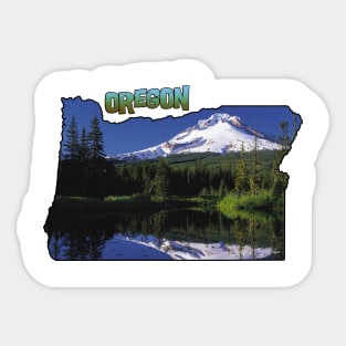 Oregon State Outline (Mount Hood) Sticker